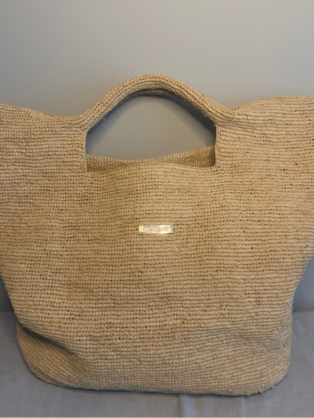 Monday Swimwear Paloma large raffia top-handle bag - Picture 2 of 3